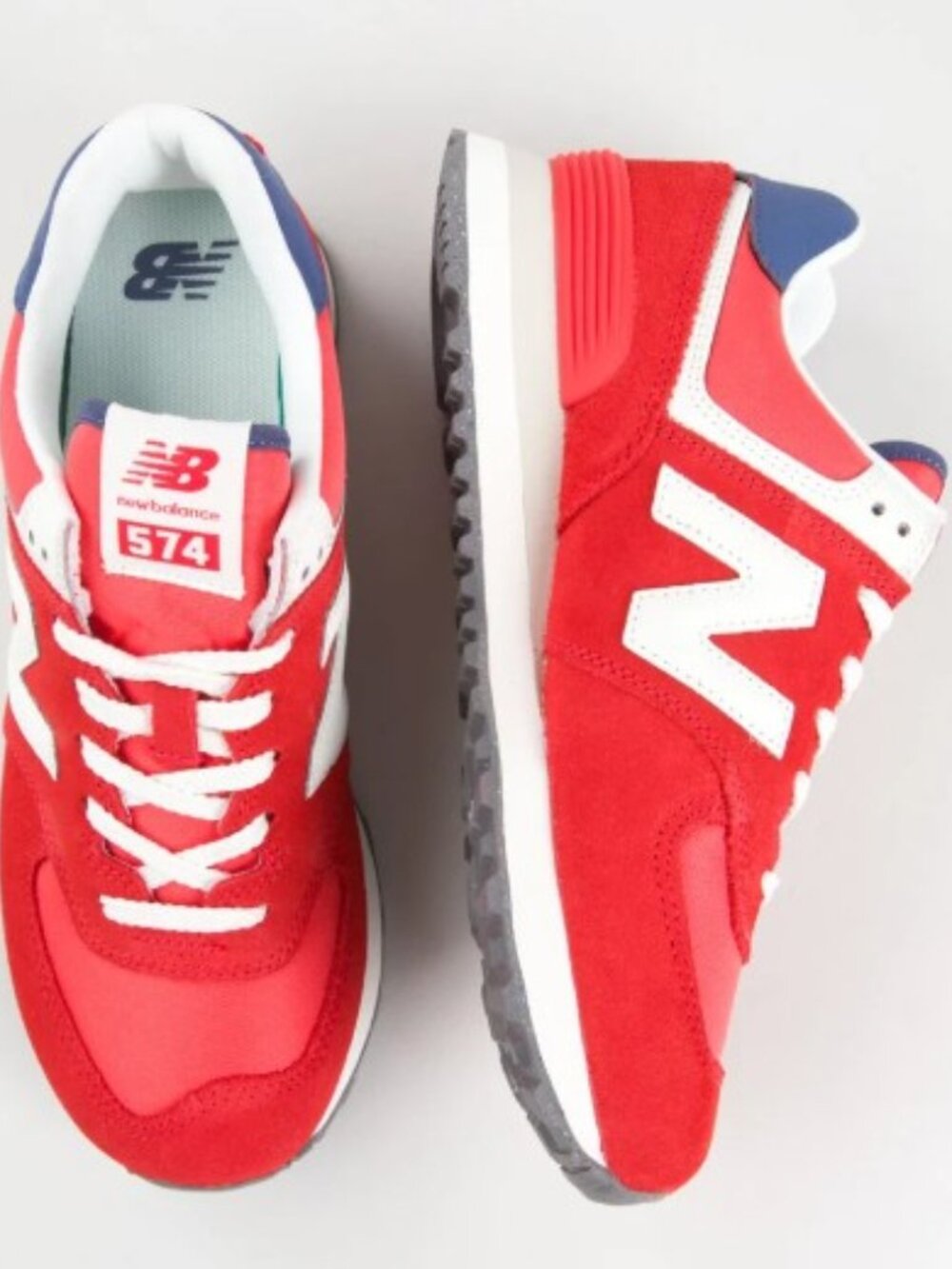 New Balance Womens 574 RED/WHITE 6.5